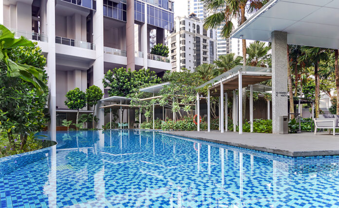 Southeast Asia, Singapore, November, 2022: Modern High-rise Resi